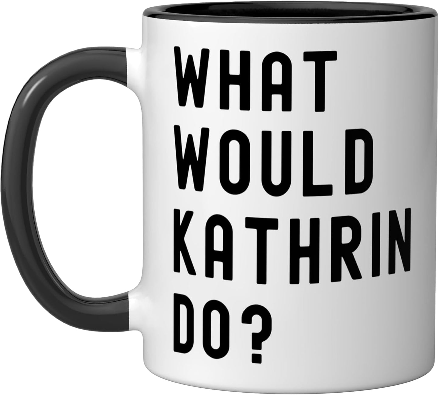 Taza de cerámica What Would Kathrin Do? Negro/Blanco