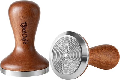 Manipulador café acero inox 304 base plana mango madera