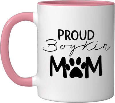 Taza cerámica para amante del perro Boykin Spaniel rosa/blanca