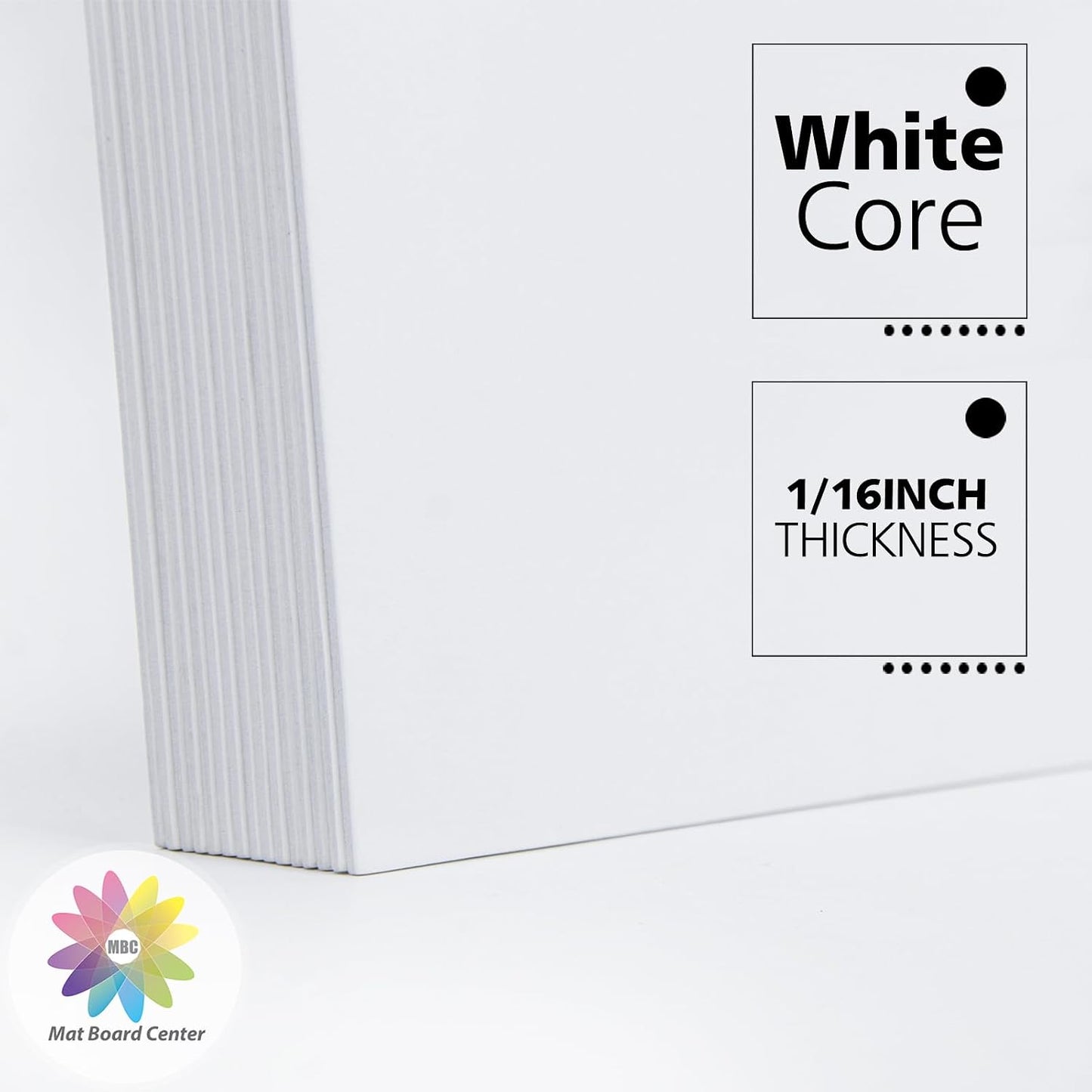 Paquete 50 tableros respaldo blanco 6x8pulg 4 capas