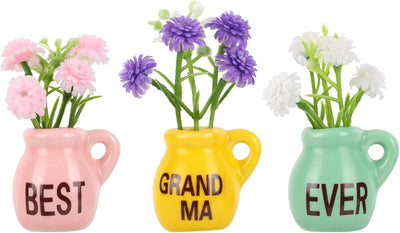 3 imanes cerámica nevera con flores artificiales regalo