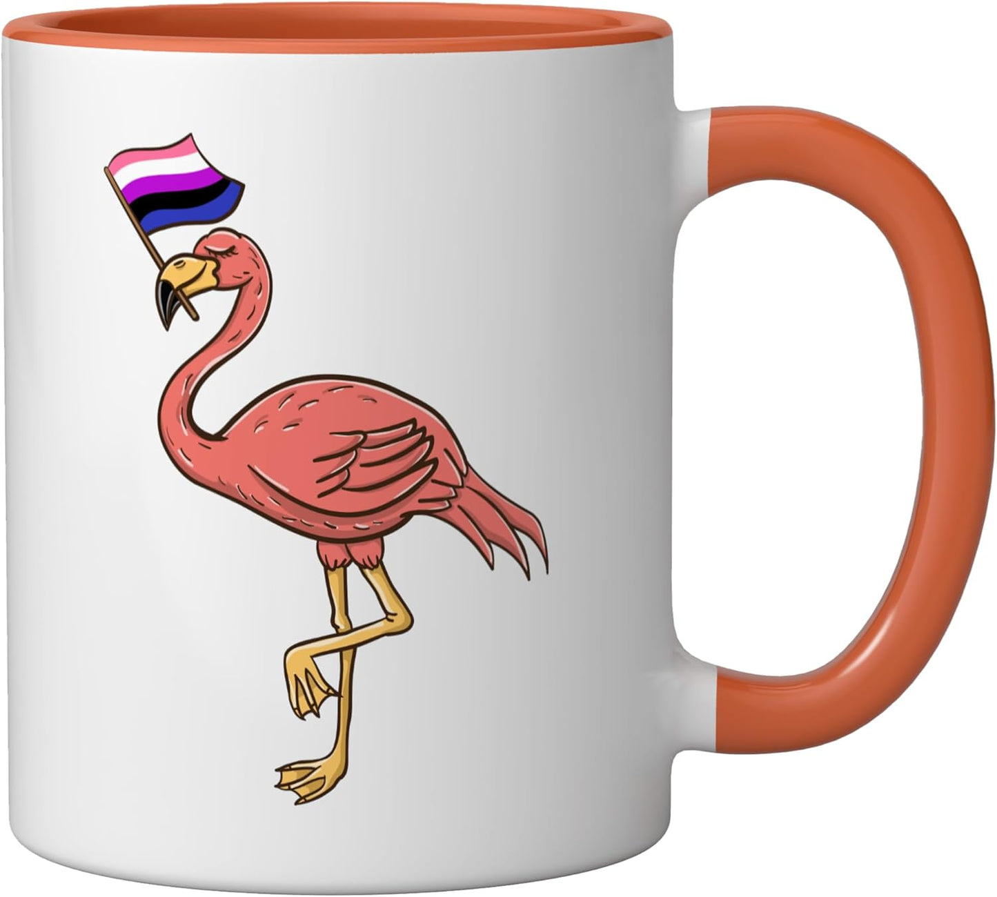 Taza Cerámica Color Naranja/Blanco