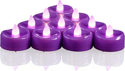 Velas LED sin llama paquete 24 morado para decoración