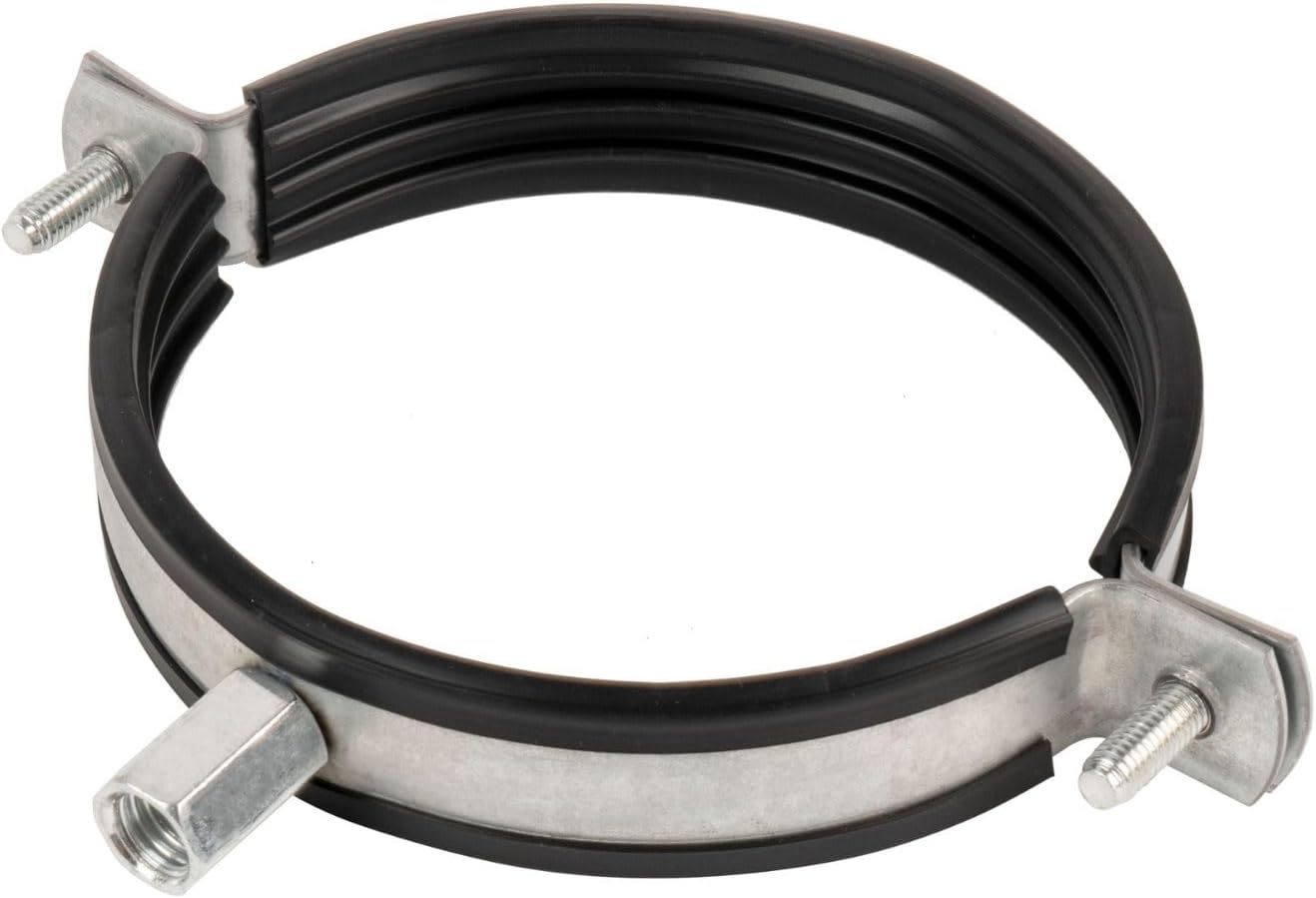 Abrazadera conducto 4pulg soporte junta goma rosca M8/M10