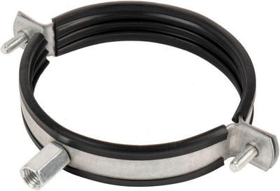 Abrazadera conducto 4pulg soporte junta goma rosca M8/M10