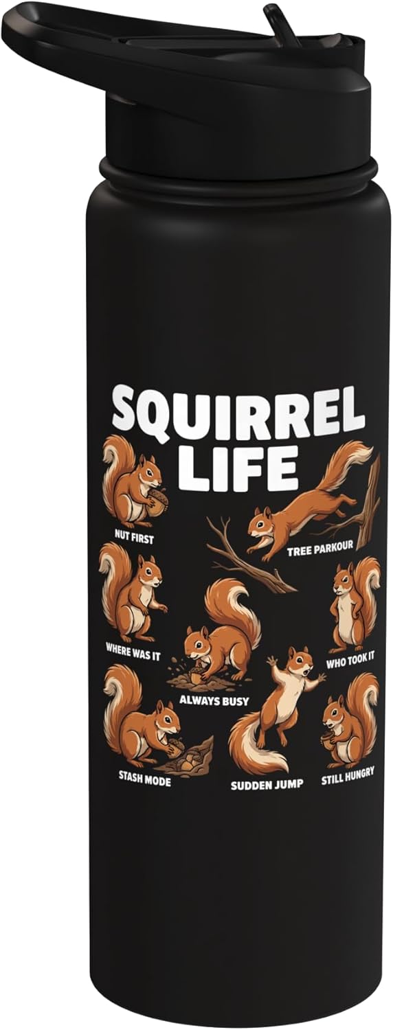 Botella de agua acero inoxidable aislada con diseño de animales divertidos
