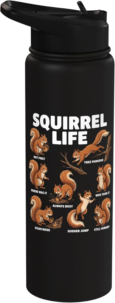 Botella de agua acero inoxidable aislada con diseño de animales divertidos