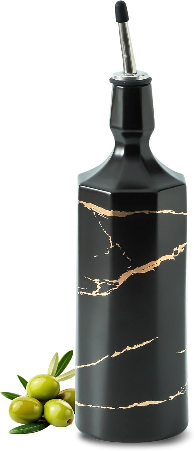 Botella dispensadora de aceite de cerámica para cocina con gran capacidad