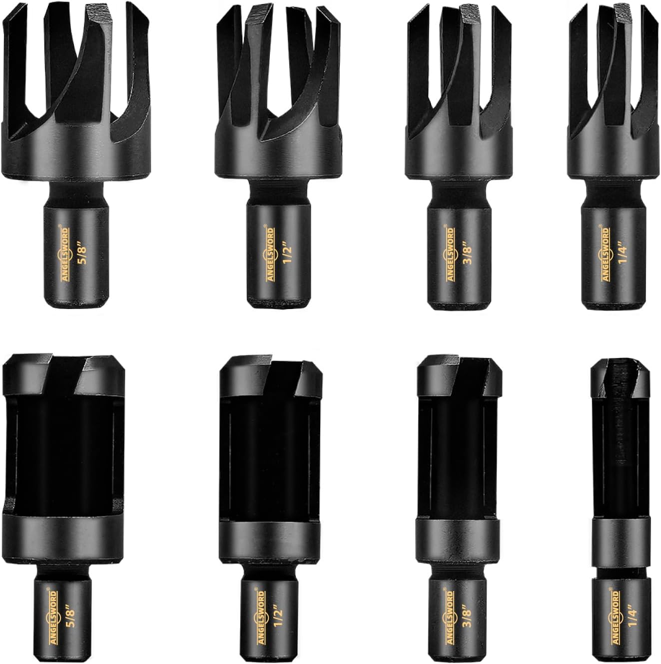 Set 8 Brocas Madera Oxidada 1/4-5/8 Pulg Vástago Hex
