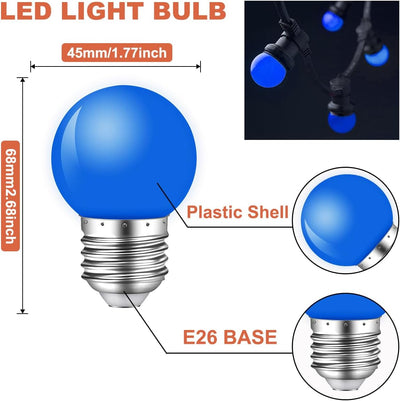 Bombilla E26 azul 1W para interiores y exteriores
