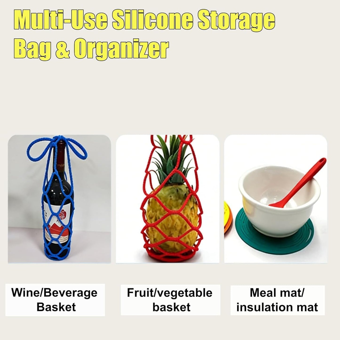 Bolsa de almacenamiento de silicona multiusos para vino, latas y tazas