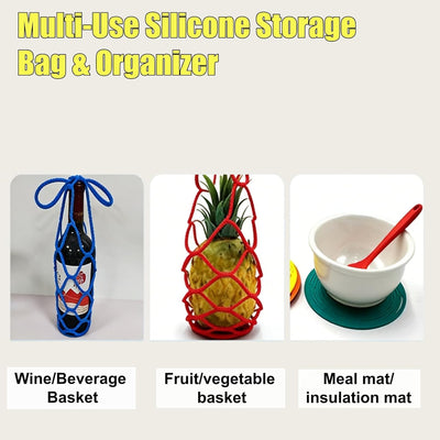 Bolsa organizadora silicona multiusos para vino y botellas