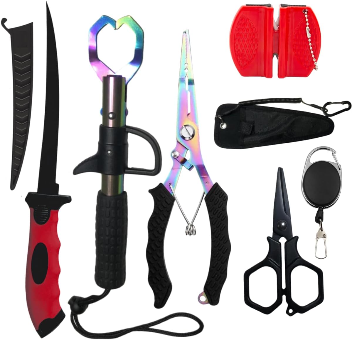 Set 9 Pzas Herramientas Pesca Profesional con Funda