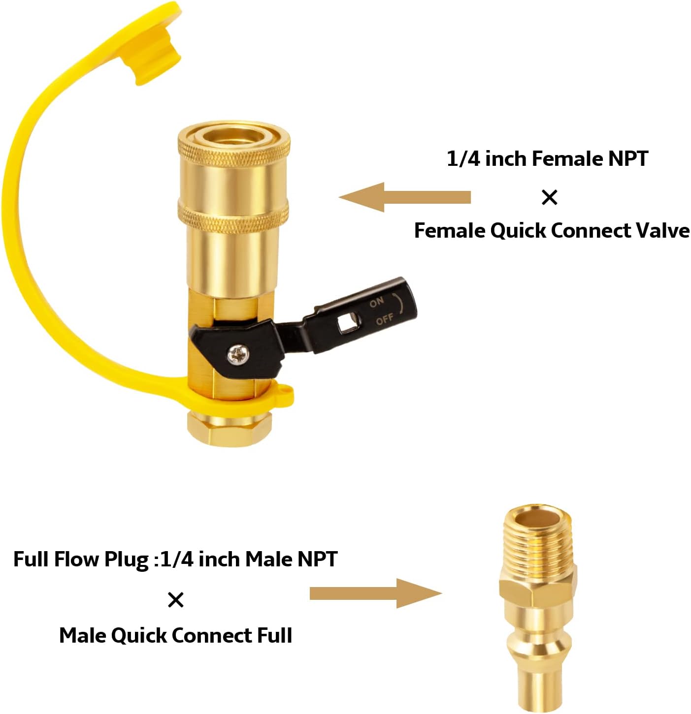 Adaptador conexión rápida propano 1/4pulg manguera