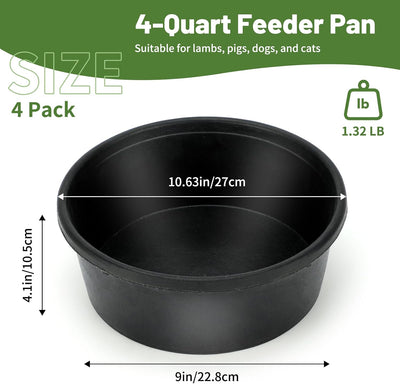 6 bandejas goma para alimentación caballo 1gal 10.6x4.1pulg