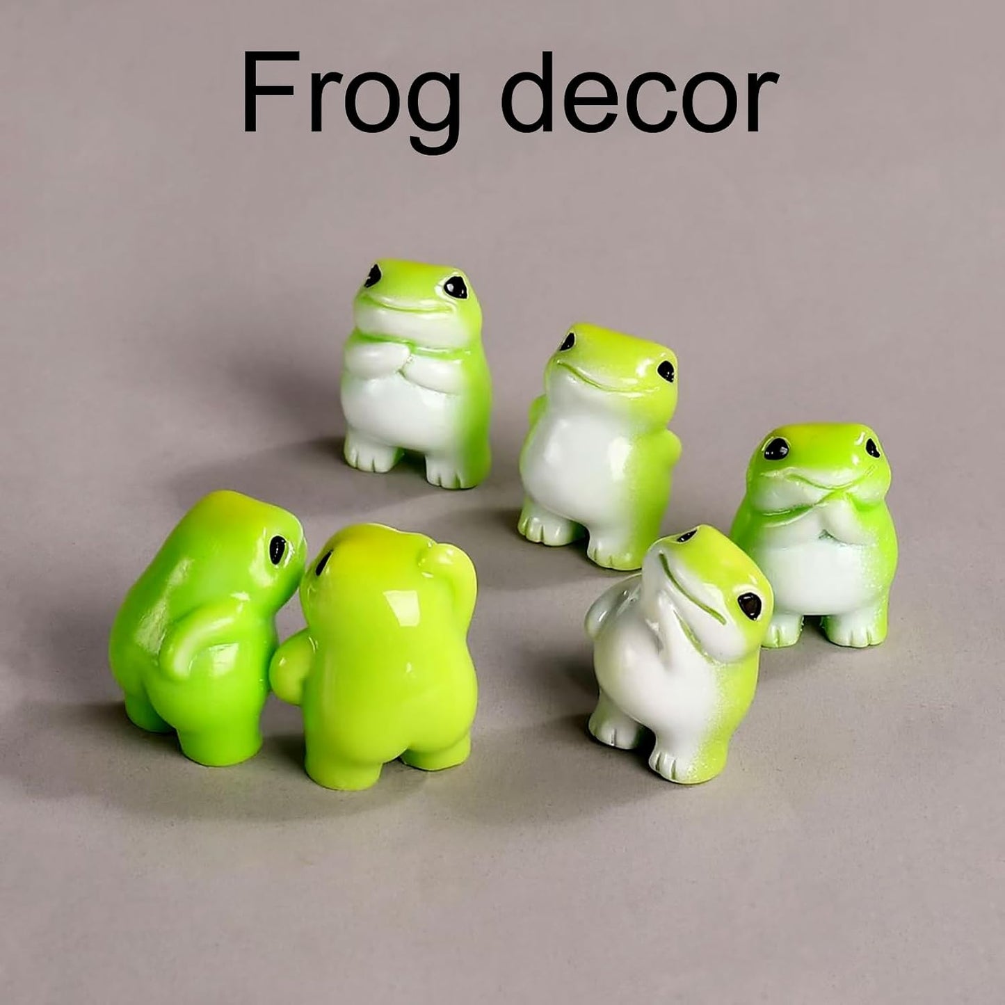 6 Pzas figuras resina ranas mini decoración escritorio