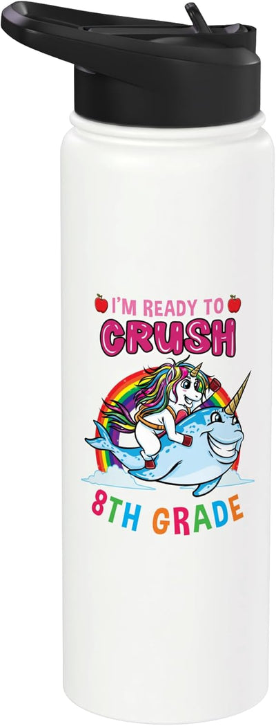 Botella de agua acero inoxidable unicornio para niñas 8 grado