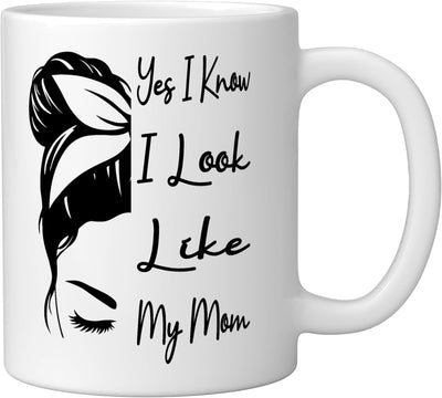 Taza Cerámica Día de la Madre Con Cabello Desordenado Blanco
