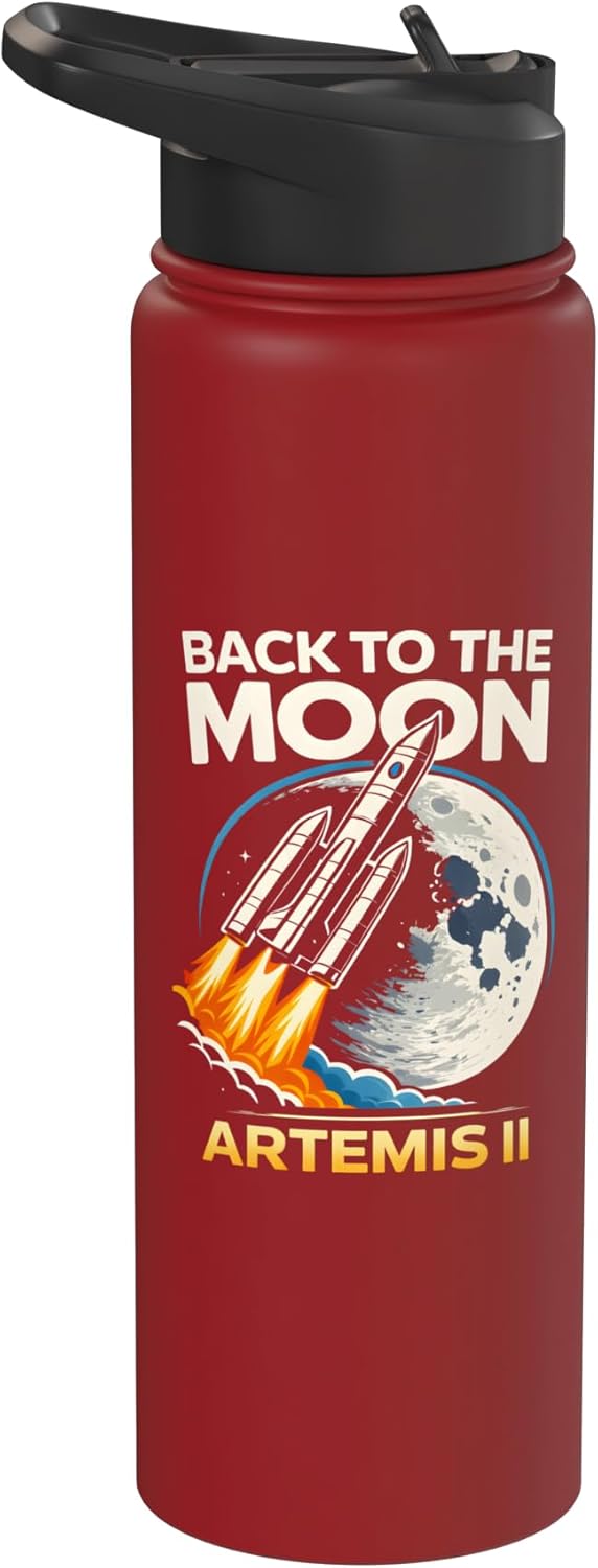 Botella de agua aislada Artemis II Rocket Space Mission