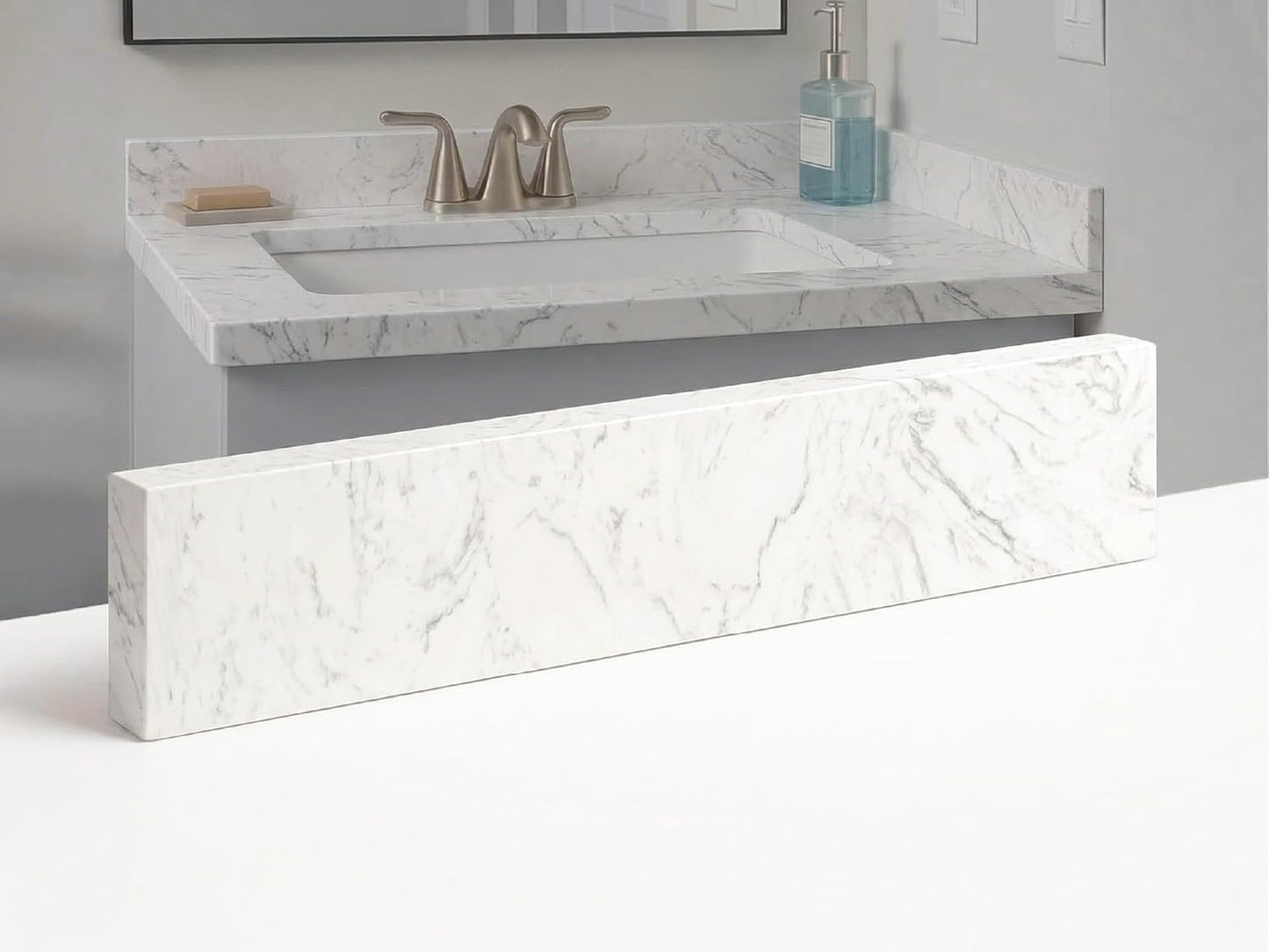 Lavabo tocador contra salpicaduras mármol 4x30pulg