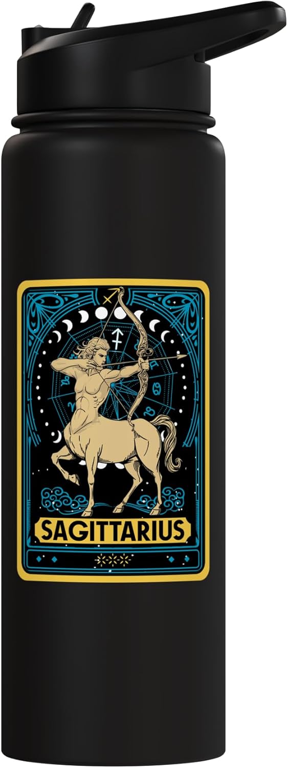 Botella de agua acero inoxidable con símbolo zodiacal Sagittarius