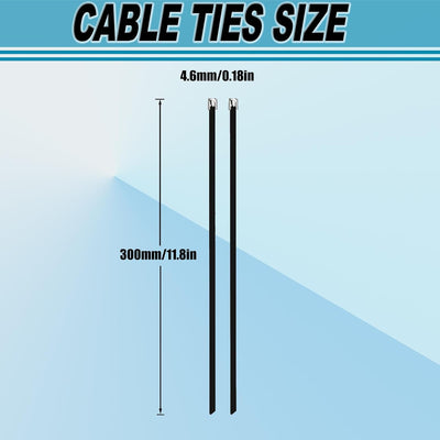 100 Bridas Acero Galvanizado Negro 11.8pulg Resistentes Exteriores