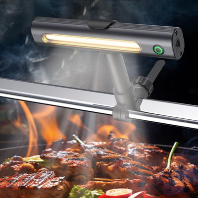 Luz recargable parrilla 360° USB-C IPX5 brillo 2 niveles