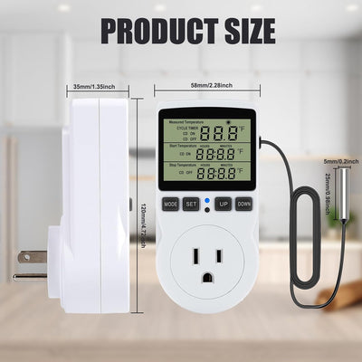 Termostato enchufable digital para calefacción y refrigeración