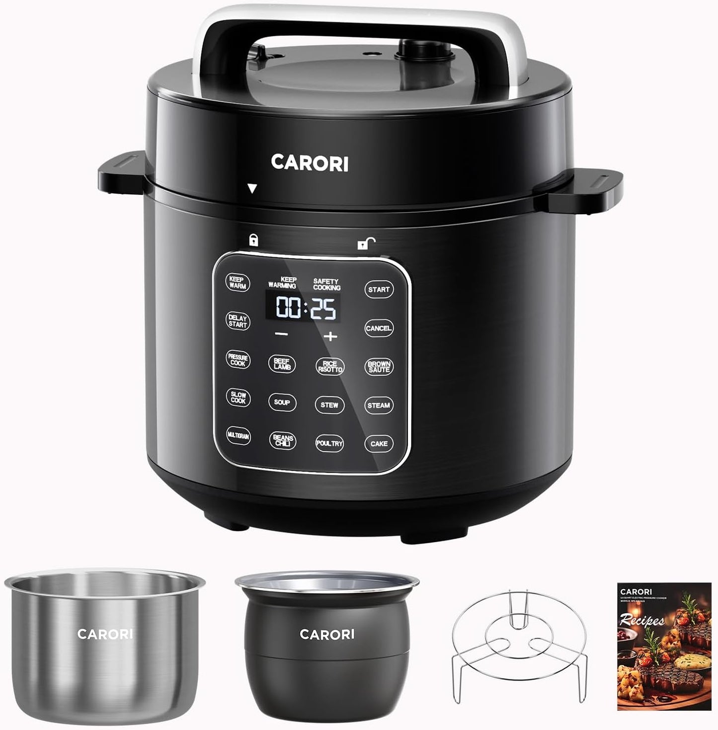 Olla a presión 9en1 6qt acero inox antiadherente