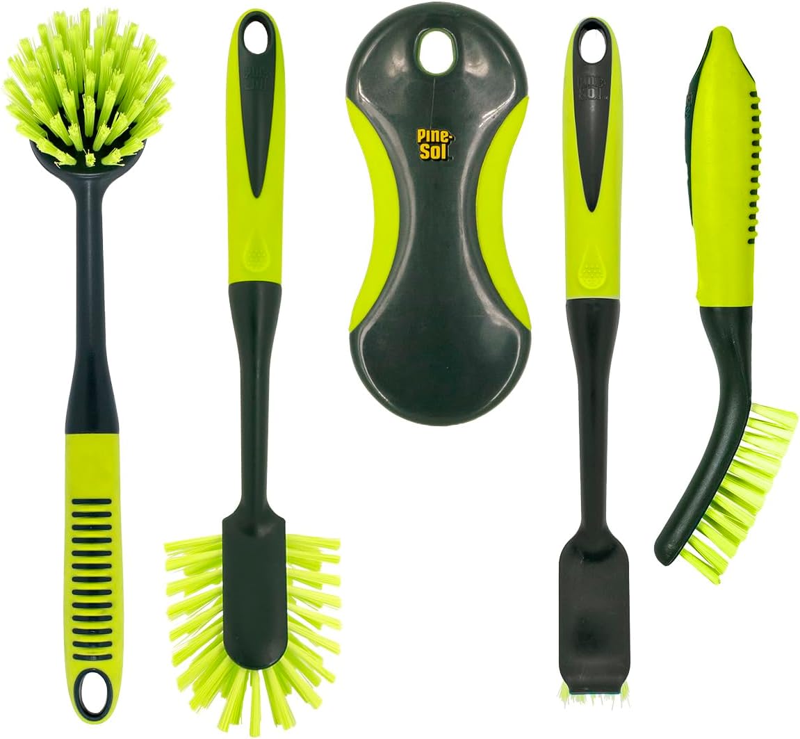Set 5 Cepillos Fregar Servicio Pesado Mango Largo