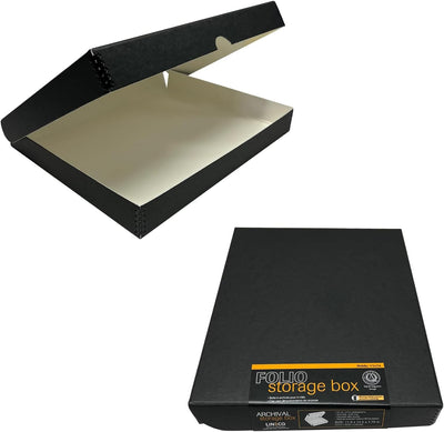 Caja almacenamiento folio 11x14 negra sin ácidos metal 2 pzas