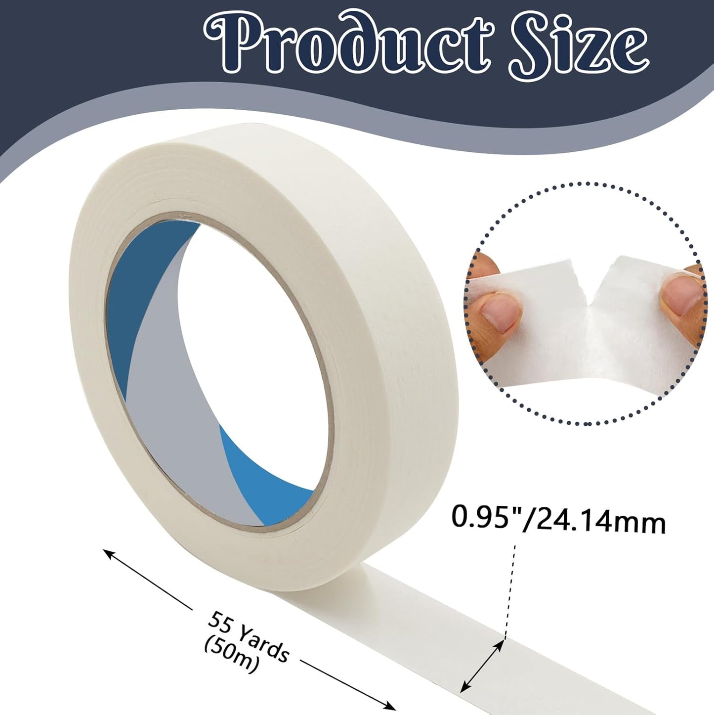 2 Rollos Cinta Adhesiva Blanca 1pulg 55yd para Pintores