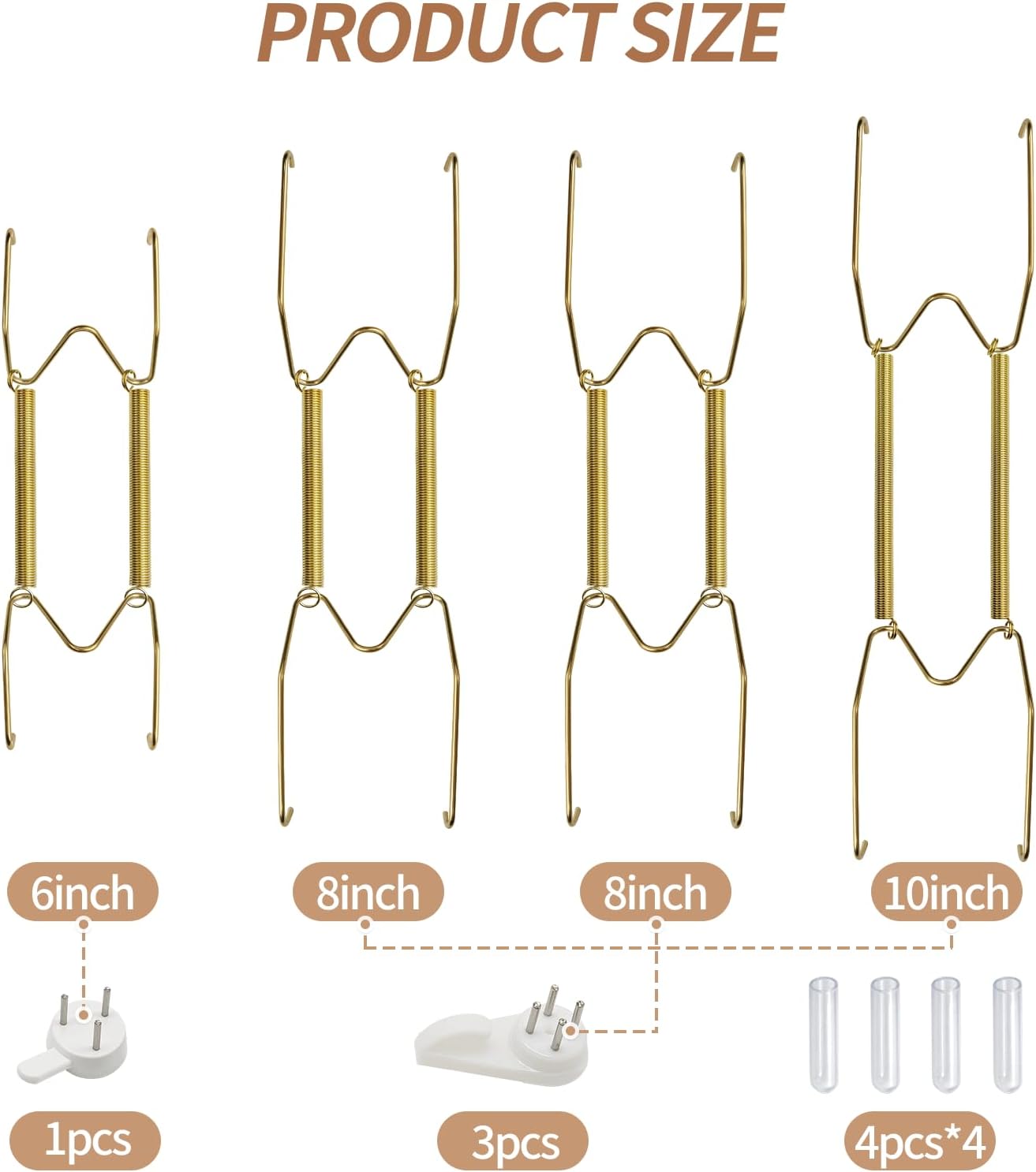 Perchas para placas pared set 4 soportes ajustables acero inox