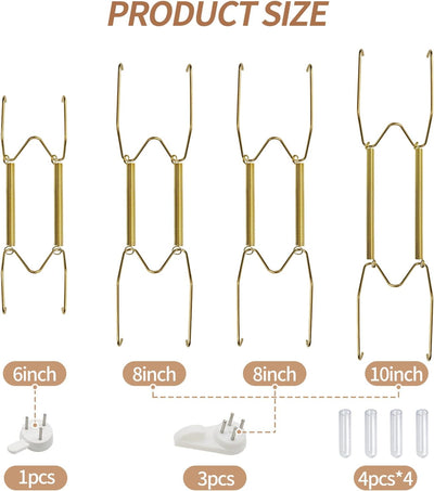 Perchas para placas pared set 4 soportes ajustables acero inox