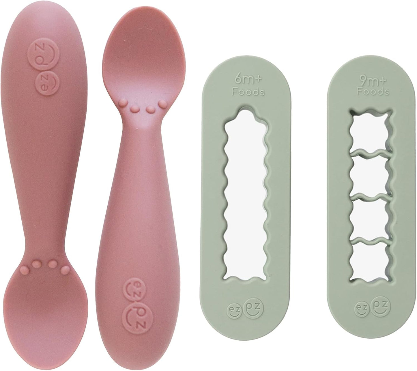 Cuchara pequena para alimentacion de bebe en silicona paquete de 2