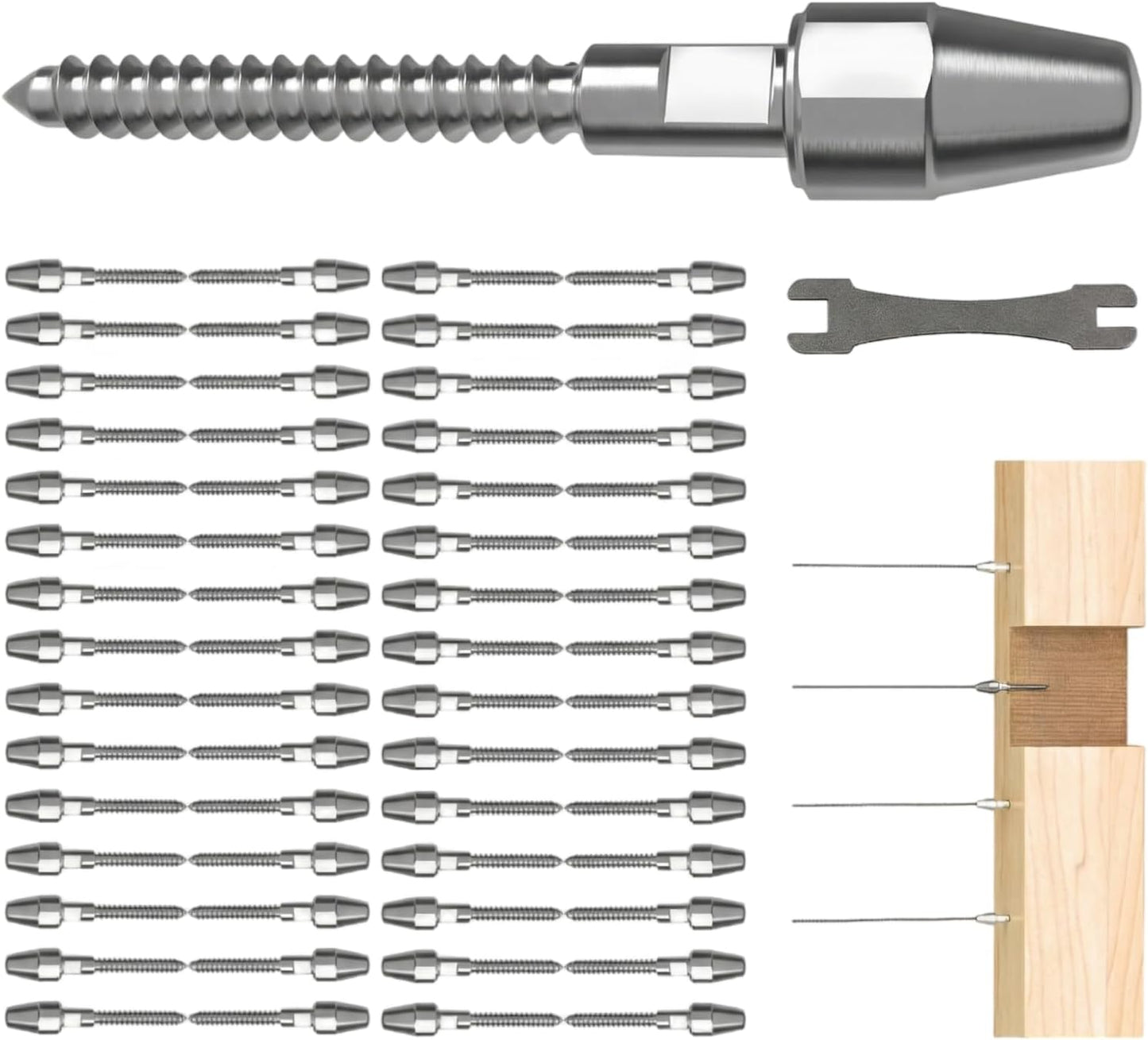 Kit 30 pares barandilla cable tensor QuickLock T316 acero