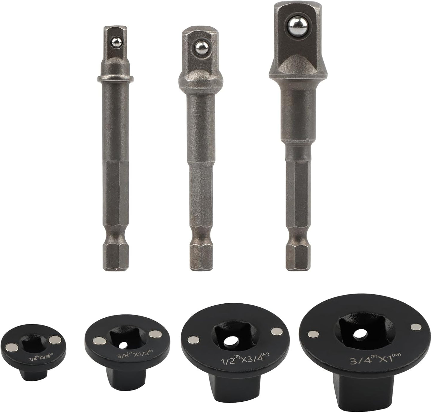 Set 4 adaptadores impacto perfil bajo acero Cr-Mo