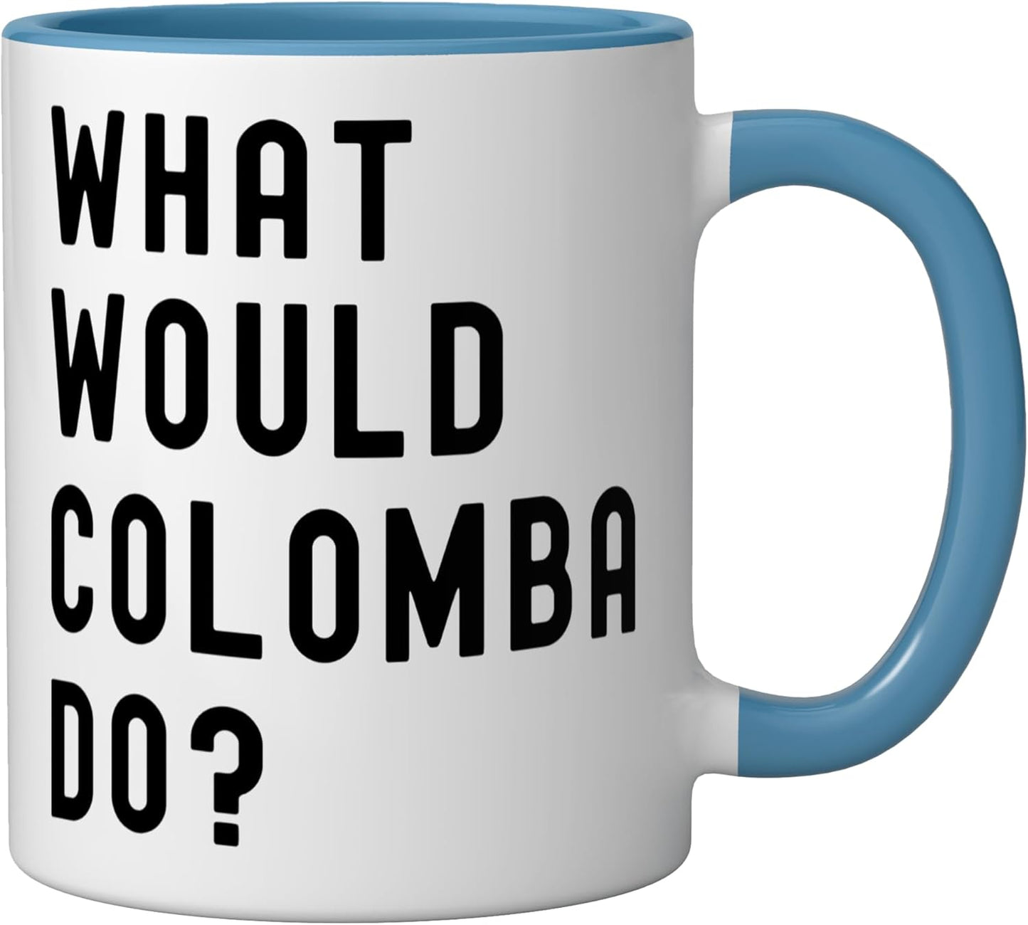 Taza cerámica What Would Colomba Do? Azul/Blanco