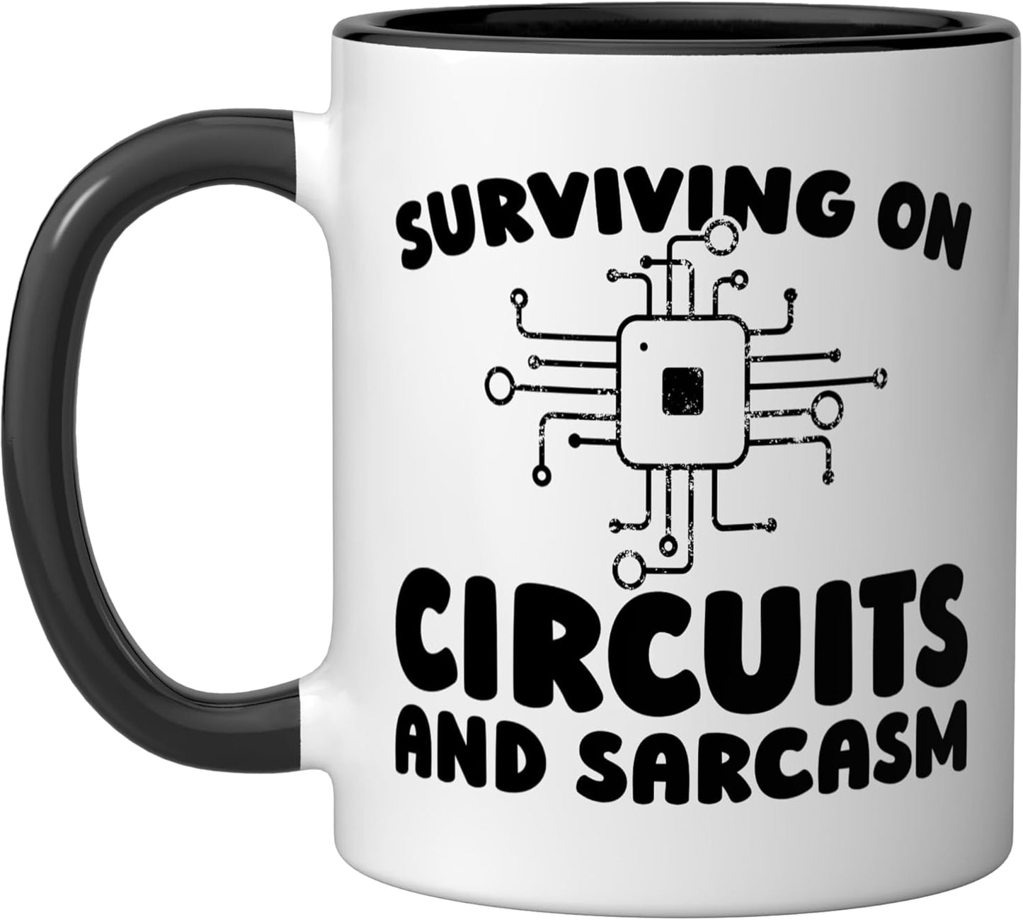 Taza Cerámica Ingeniero Electrónica Negro/Blanco