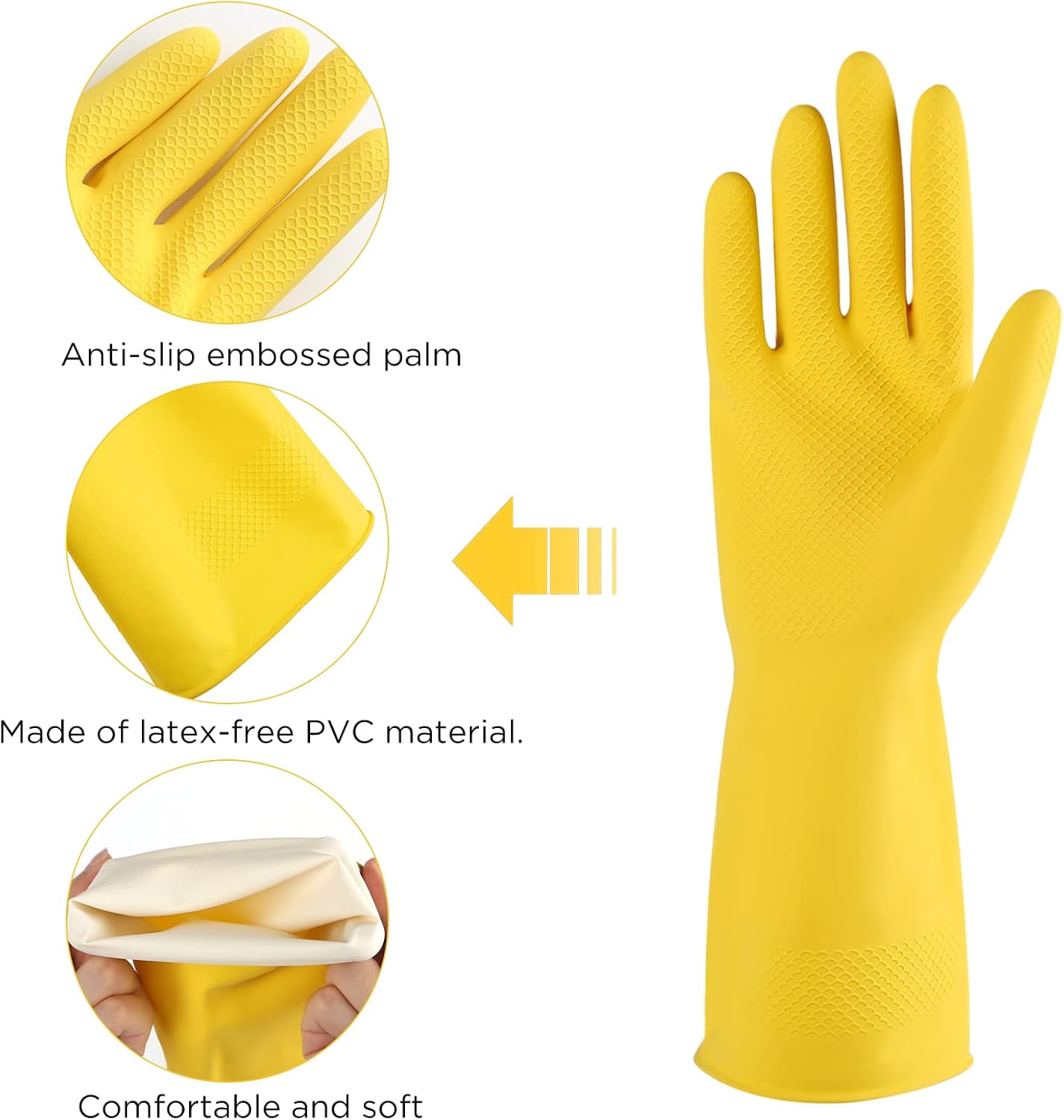 Guantes goma reutilizables para lavar platos hogar