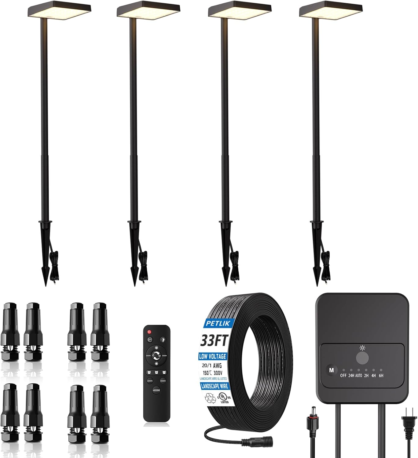 Kit luces LED paisaje 6W IP66 con transformador y cable