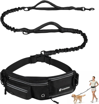 Correa perro manos libres cintura 4 clips metal ajustable