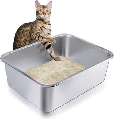 Caja arena acero inox para gatos 20pulg antiadherente