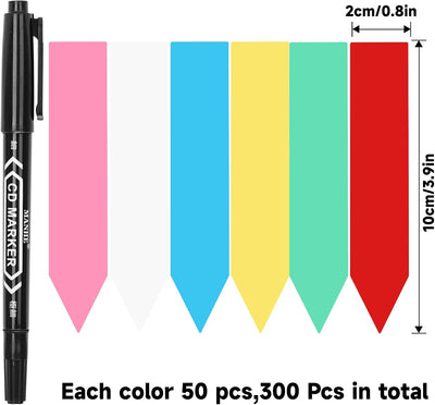Etiquetas plástico para plantas 4pulg 300uds multicolor
