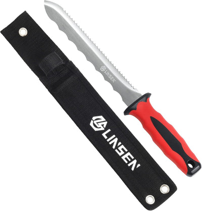 Cuchillo jardín acero inox hoja 7.8 rojo mediano