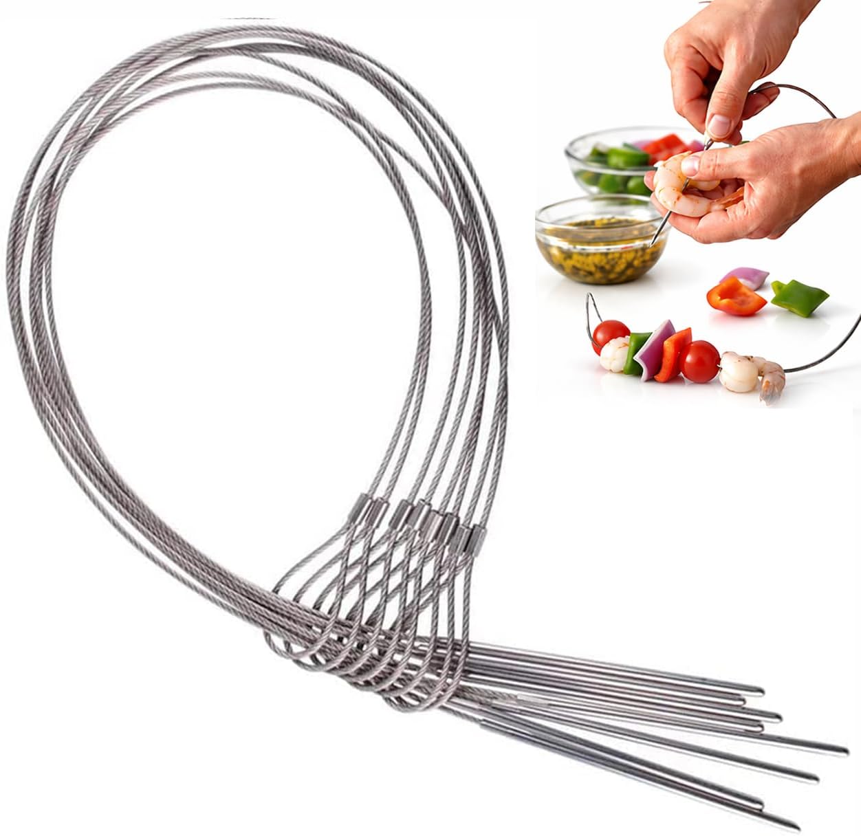 Brochetas flexibles acero inox 29pulg 8pzas