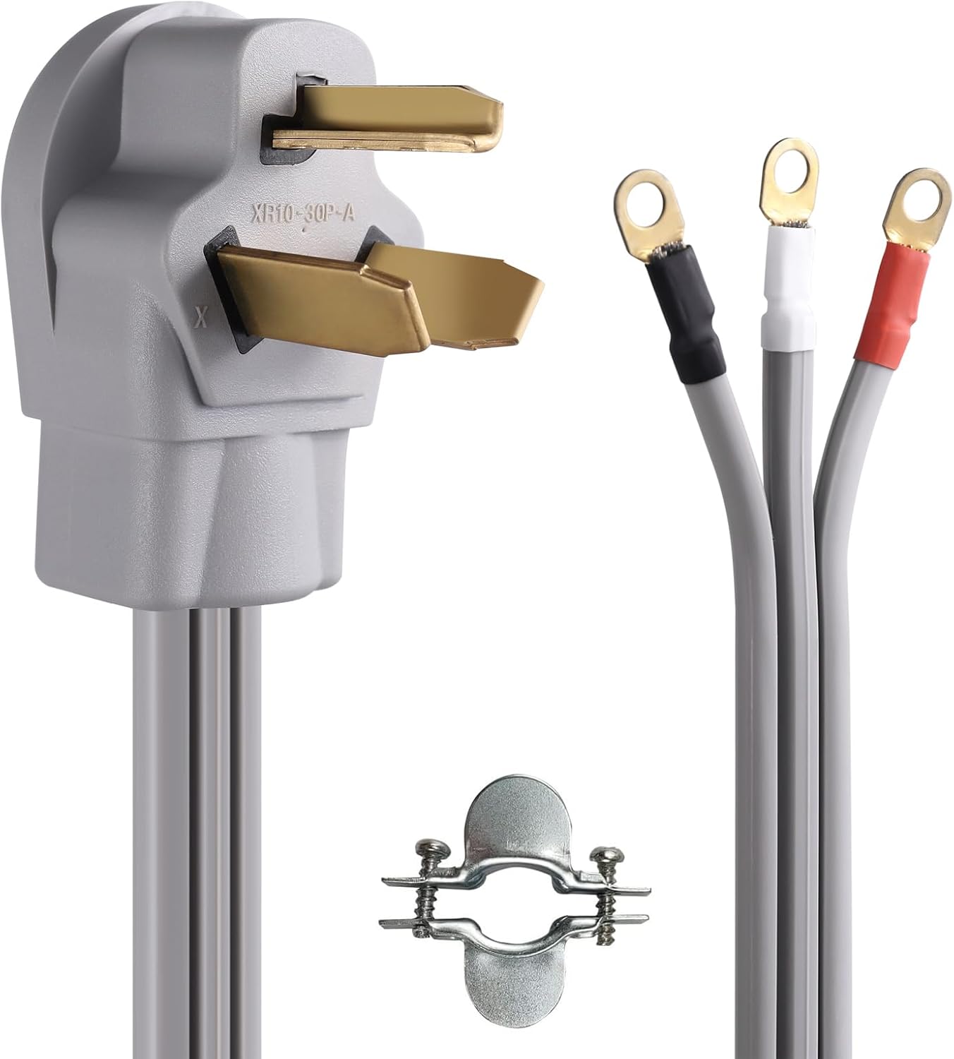 Cable secadora 3 clavijas NEMA 10-30P gris 15pies