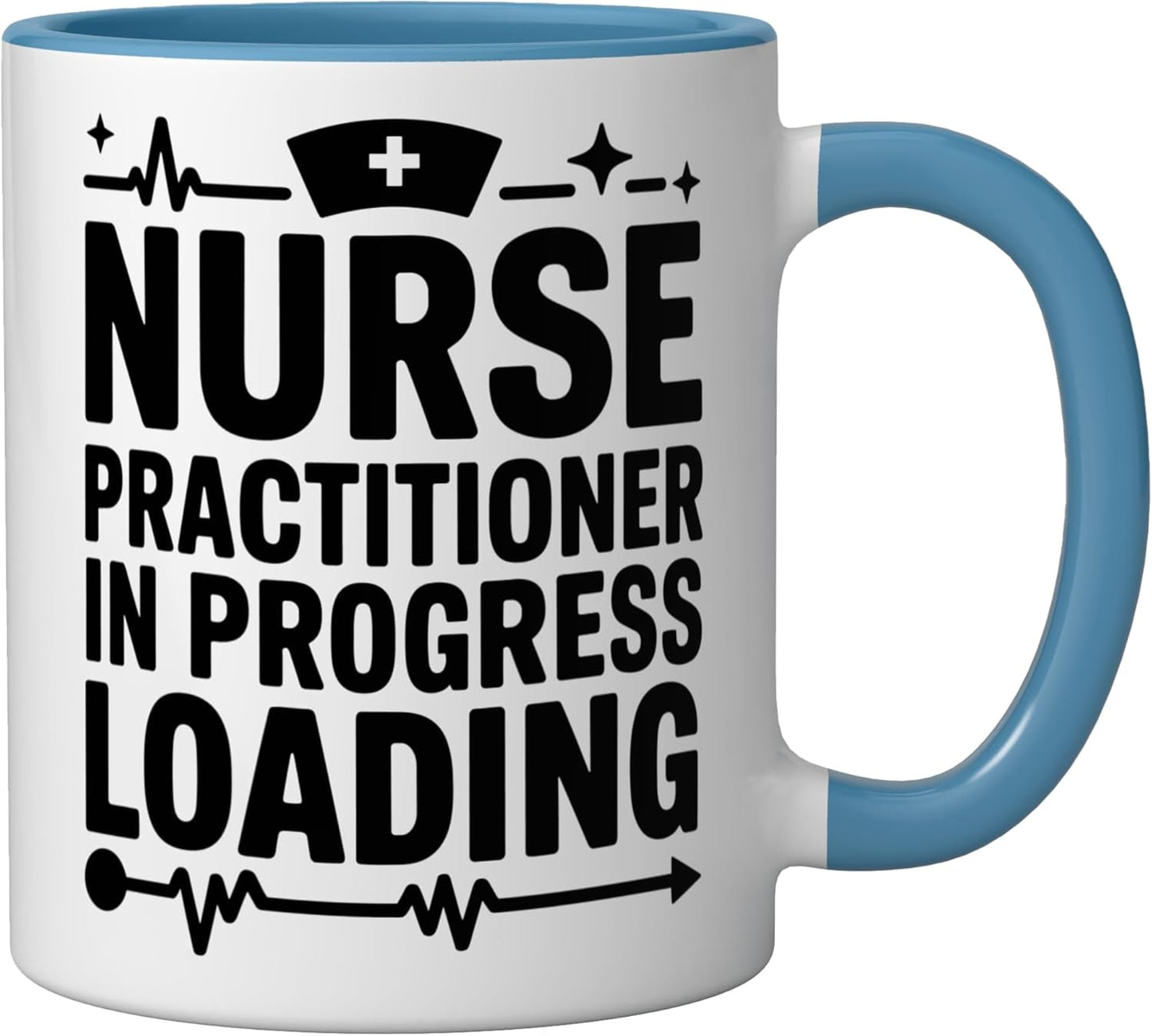 Taza Cerámica Nurse Practitioner Azul Blanco