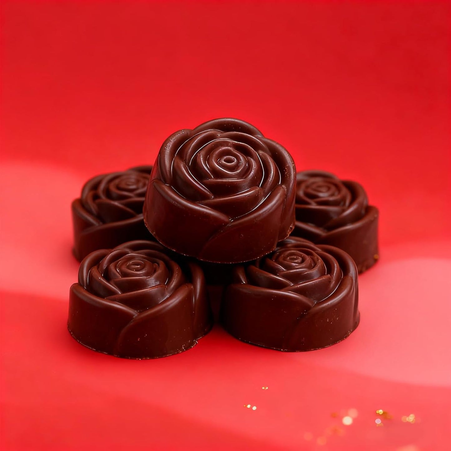 Paquete de 2 moldes de silicona con forma de rosas de 24 cavidades