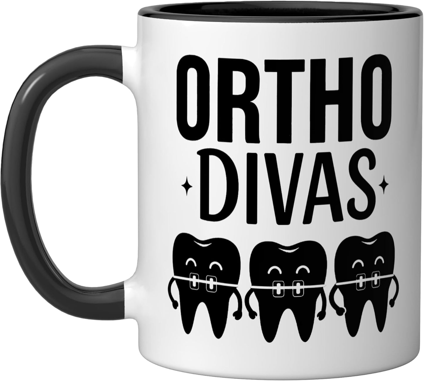 Taza Cerámica Ortodoncia Negro/Blanco